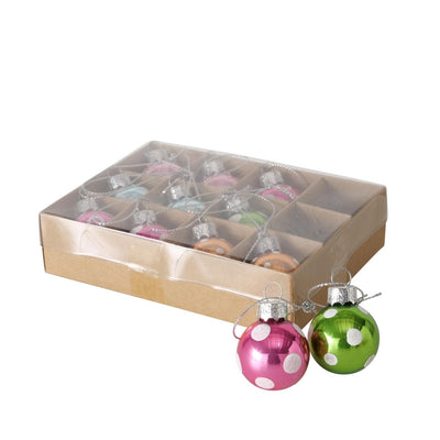 Boltze home Mini palla di Natale in vetro con pois 12 pezzi