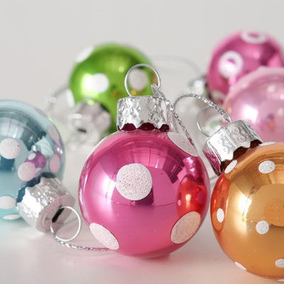 Boltze home Mini palla di Natale in vetro con pois 12 pezzi