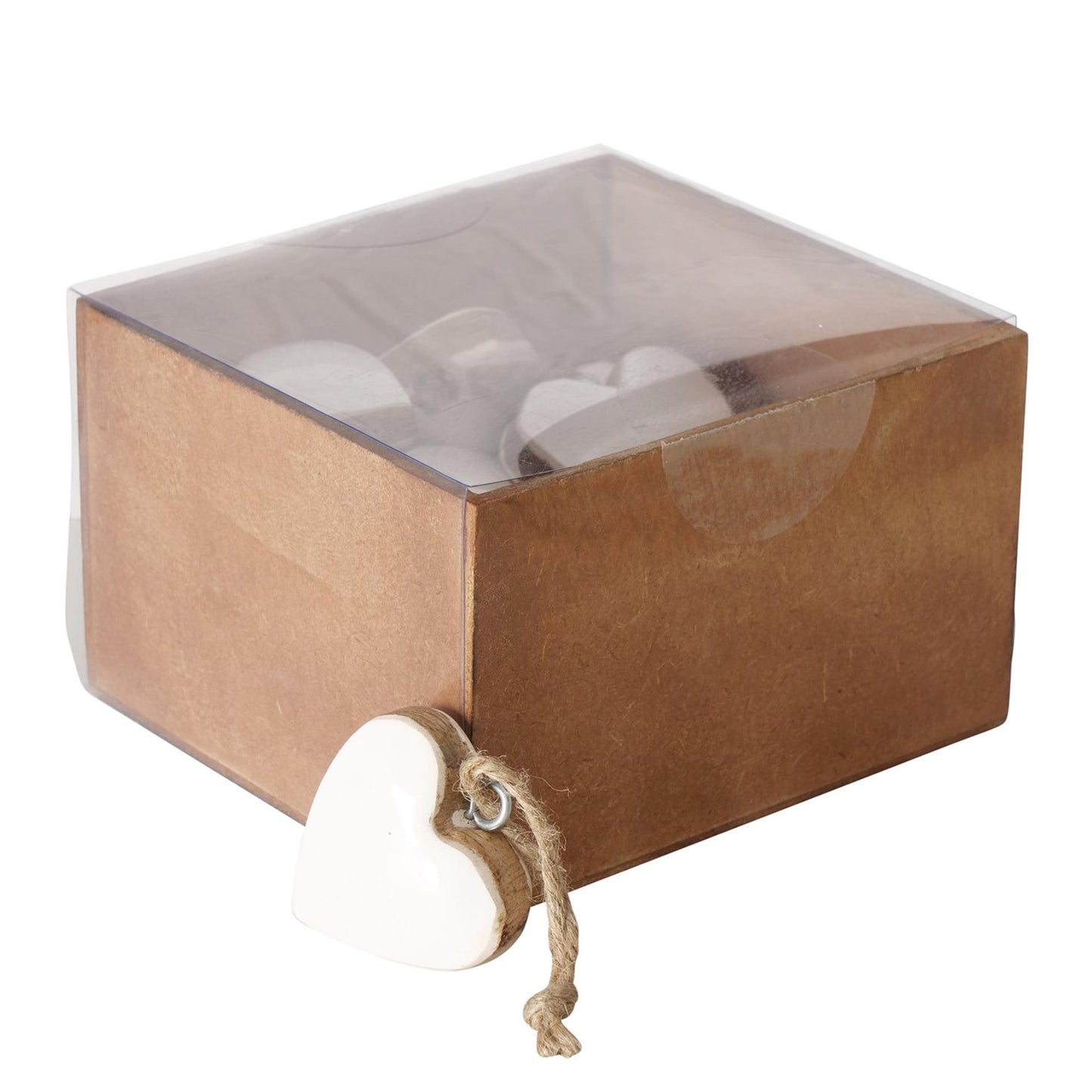 Boltze ciondolo casa cuore inami legno 5x5cm 16 pezzi