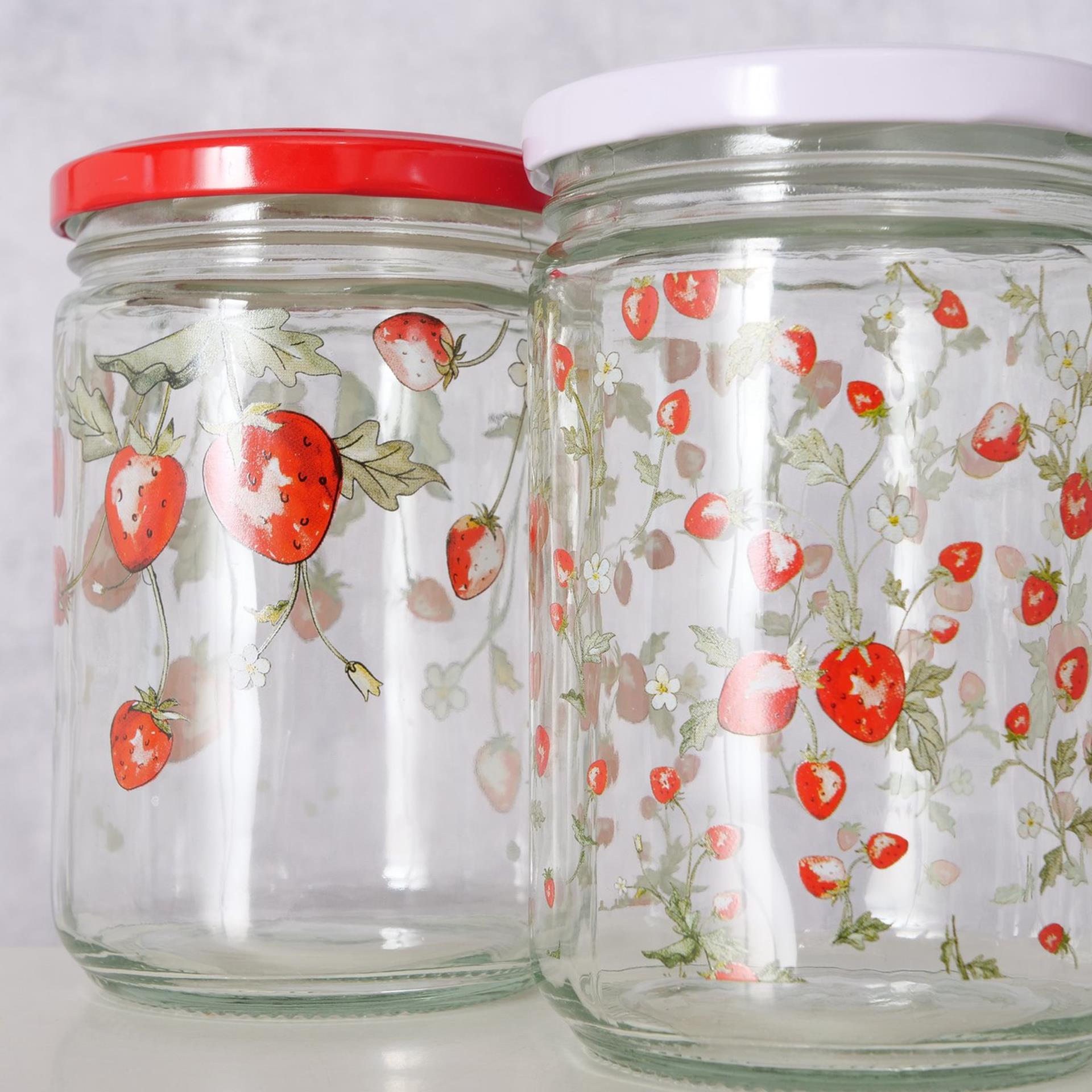 Boltze home storage jar strawberry 500ml glass