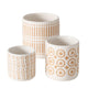 Juego de maceteros Boltze Home de 3 piezas de loza con estampado