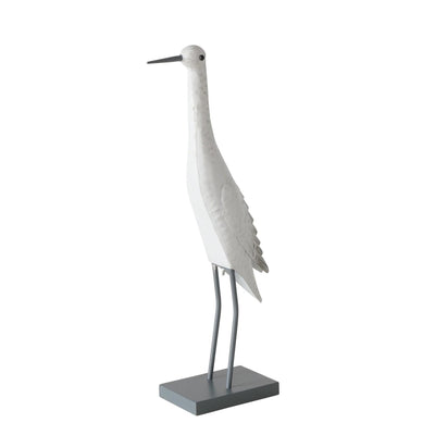 Boltze home estatua pájaro metal blanco h55 cm