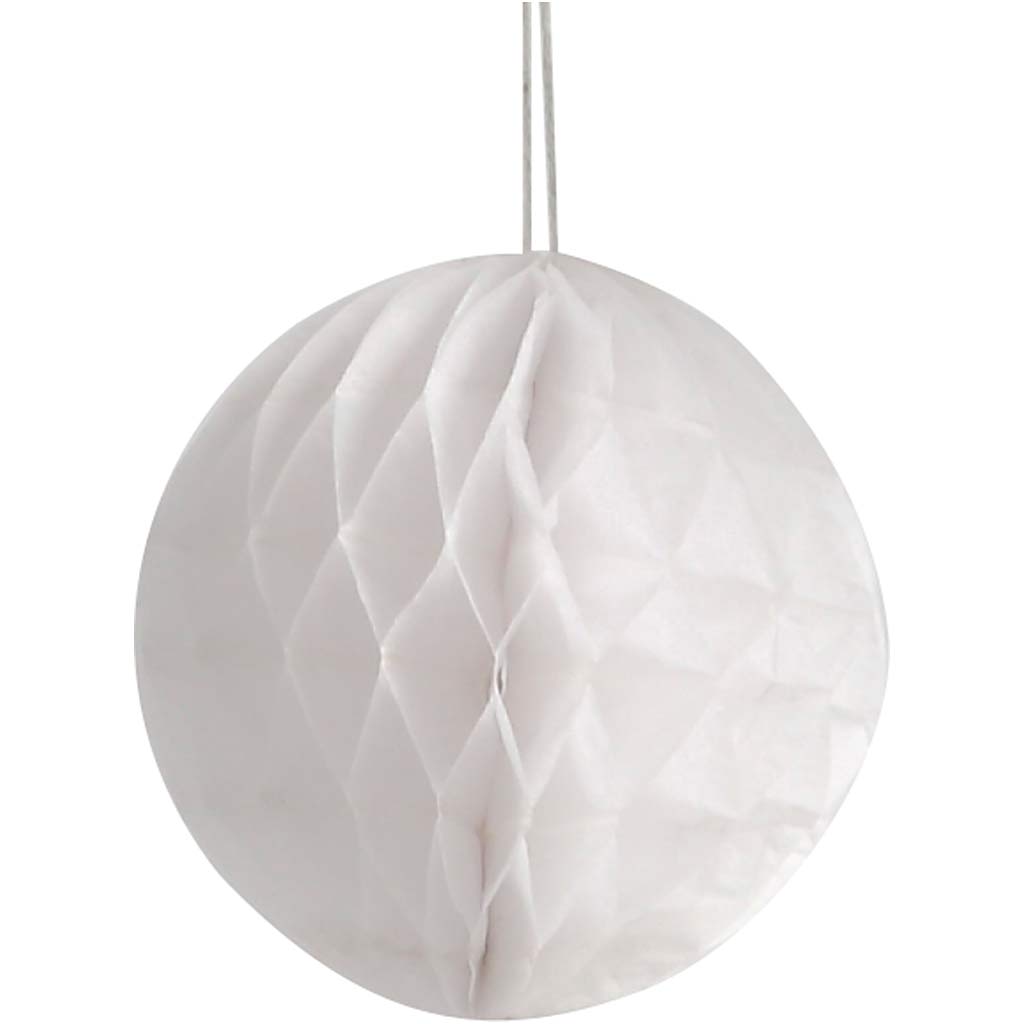 Creativ company paper pompom, d 8 cm, white, 10 pieces, 1 box