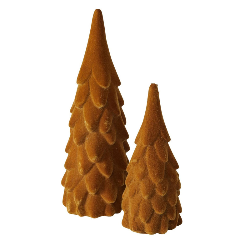 Boltze home image Albero di Natale in velluto marrone in 2 pezzi