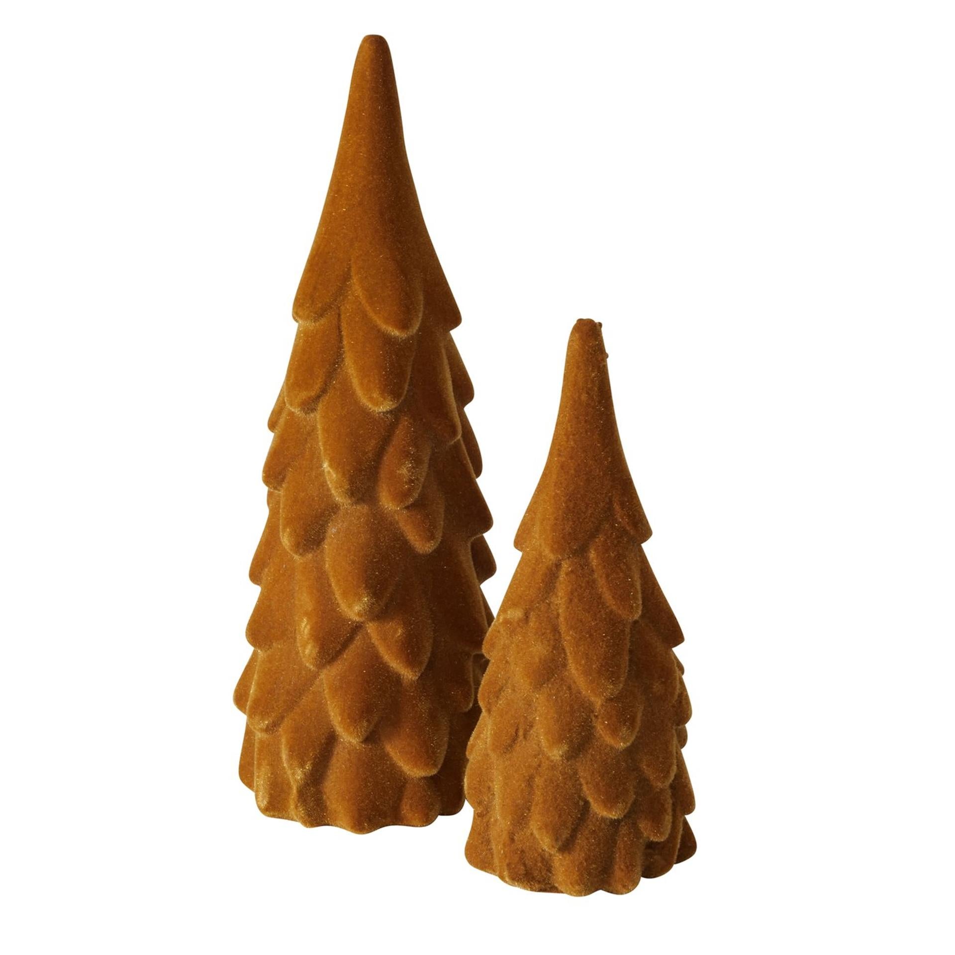 Boltze home image Albero di Natale in velluto marrone in 2 pezzi