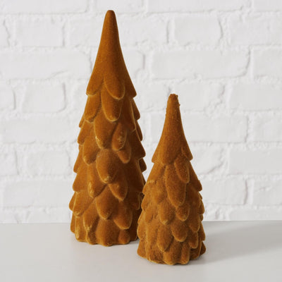 Boltze home image Árbol de Navidad terciopelo marrón de 2 piezas