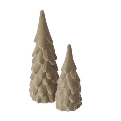 Boltze home image Árbol de Navidad beige juego de 2 terciopelo