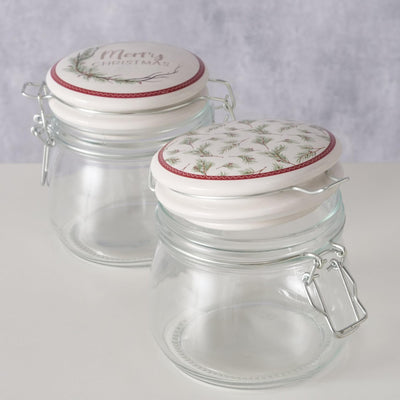 Boltze tarro de cristal para el hogar con motivo navideño 450 ml