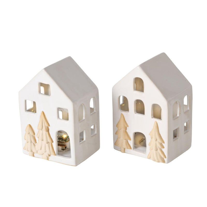Boltze home deco casa castillo porcelana LED h10,5cm