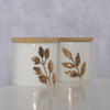 Boltze home voorraadpotje met blad goud 5x5cm