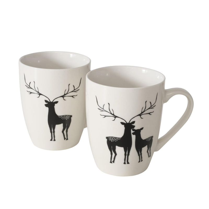 Boltze home cup renna h10,5 cm bianco e nero