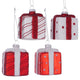 Boltze home kersthanger kado gifties glas h9x6cm wit rood