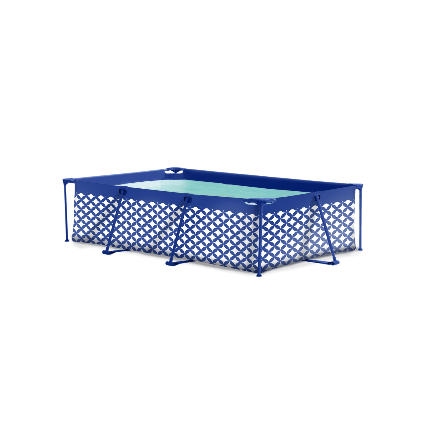 Eleganza | Piscina di copertura bianca blu scuro - 160 x 260 cm