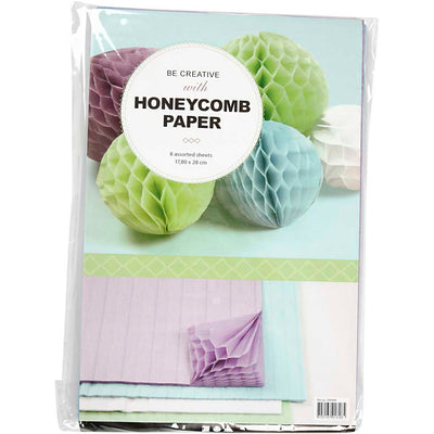 Carta alveolare Creativ company, foglio 28x17,8 cm, azzurro, verde, viola, bianco, 4x2 fogli 1 scatola