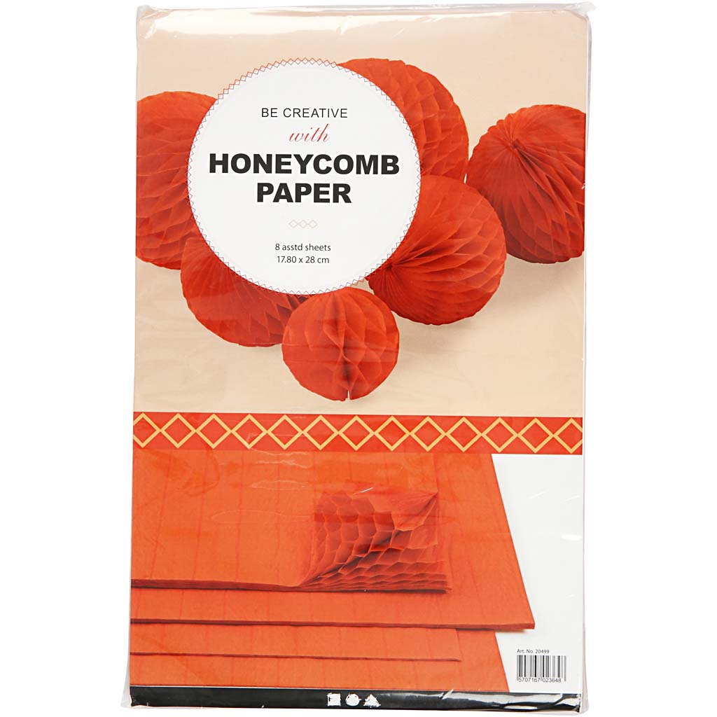 Creativ company harmonica paper, sheet 28x17.8 cm, orange, 8 sheets 1 box