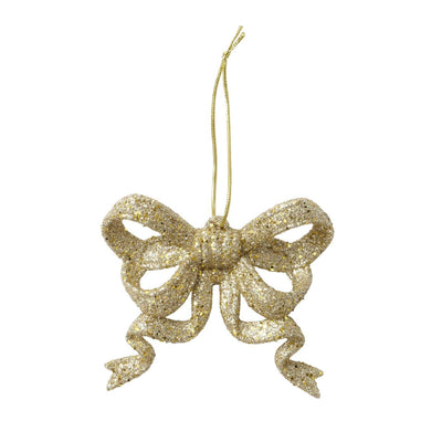 Boltze home colgante navideño lazo dorado set de 2