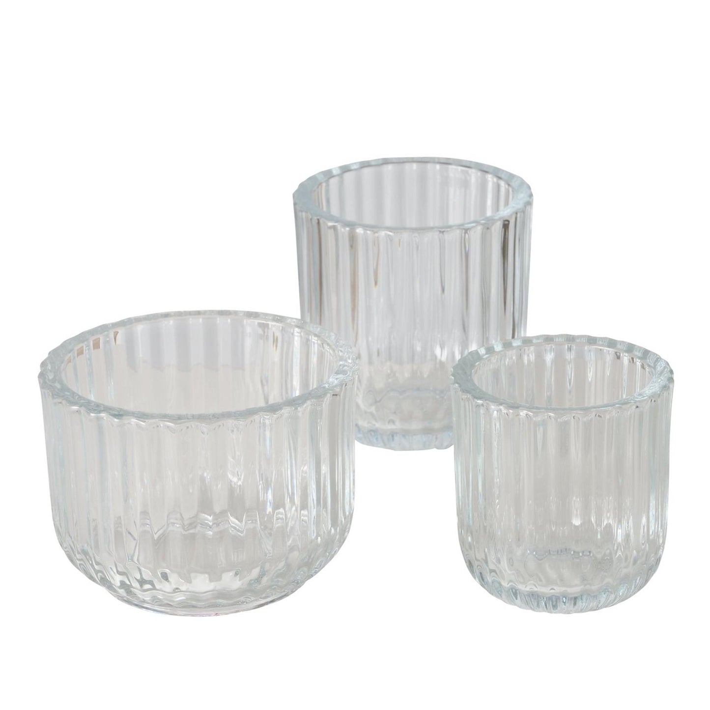 Boltze home theelichthouder glas transparant set a 3