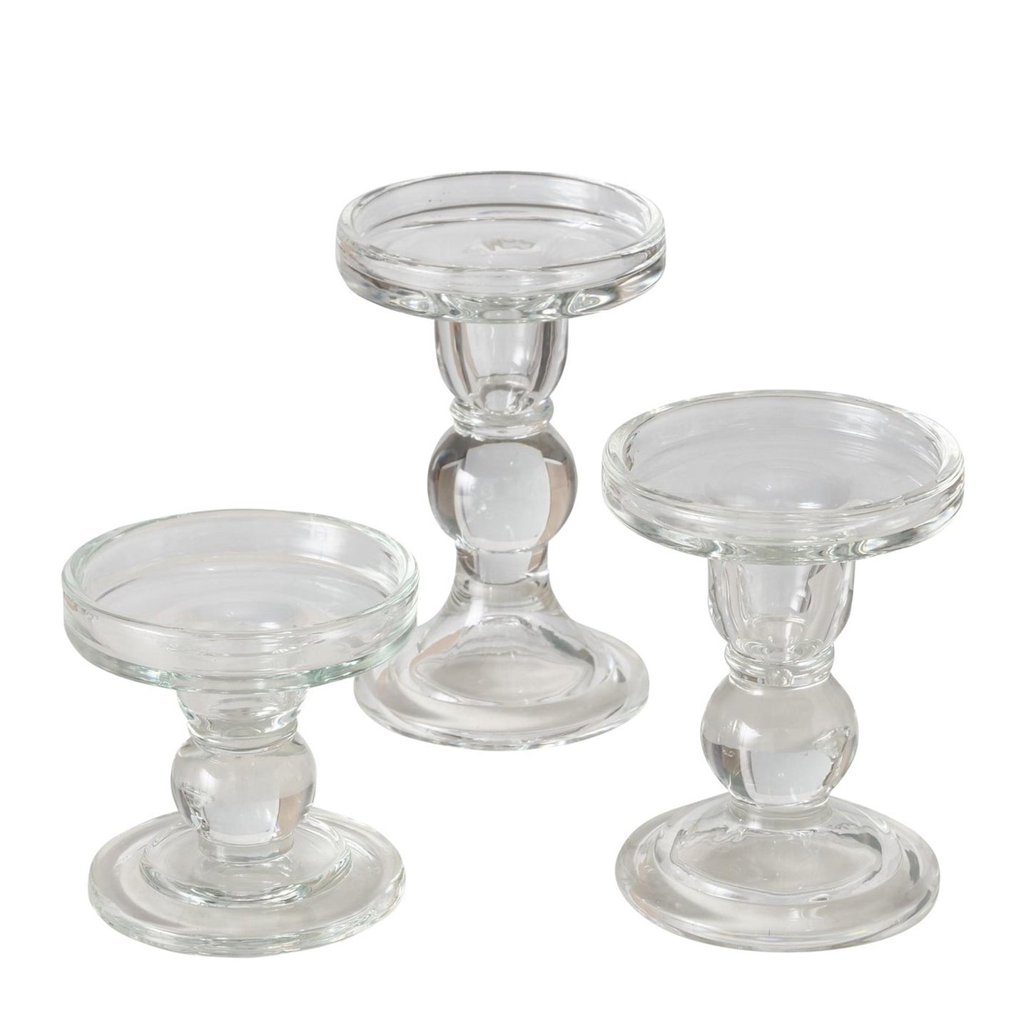 Boltze candeliere domestico in vetro set da 3 pezzi 13,4 cm