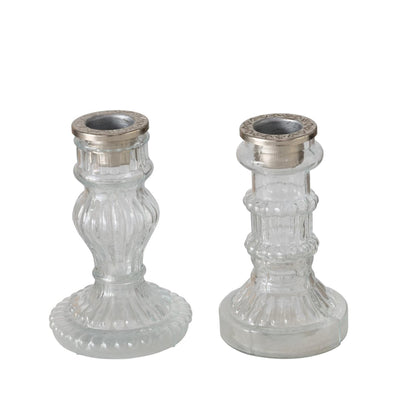 Boltze candeliere domestico in vetro trasparente h11,5cm