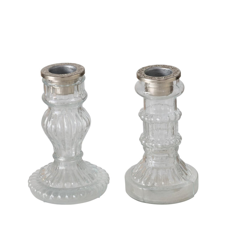 Candelabro Boltze home cristal transparente h11,5cm