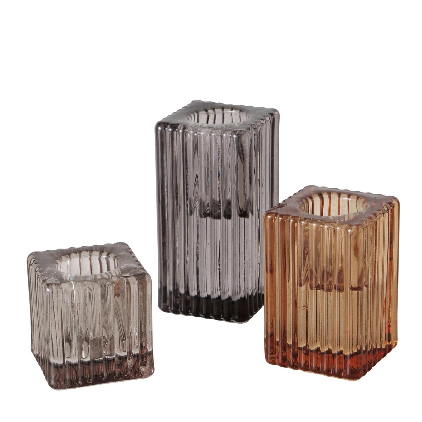 Boltze candeliere domestico in vetro set da 3 pezzi h4-8cm