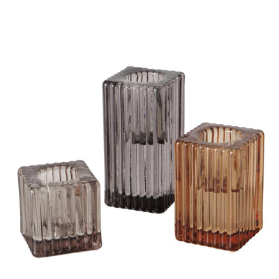 Juego de 3 candelabros de cristal Boltze home h4-8cm