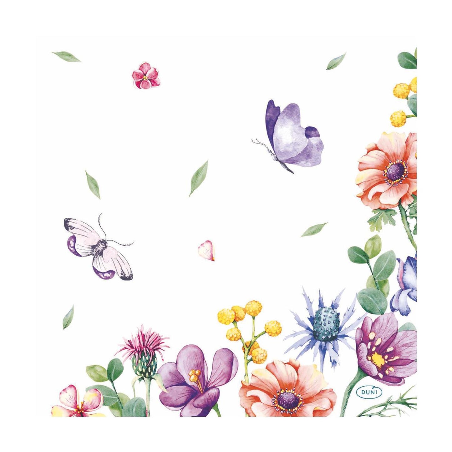 Duni servetten breezy butterflies 3-laags tissue 33x33cm