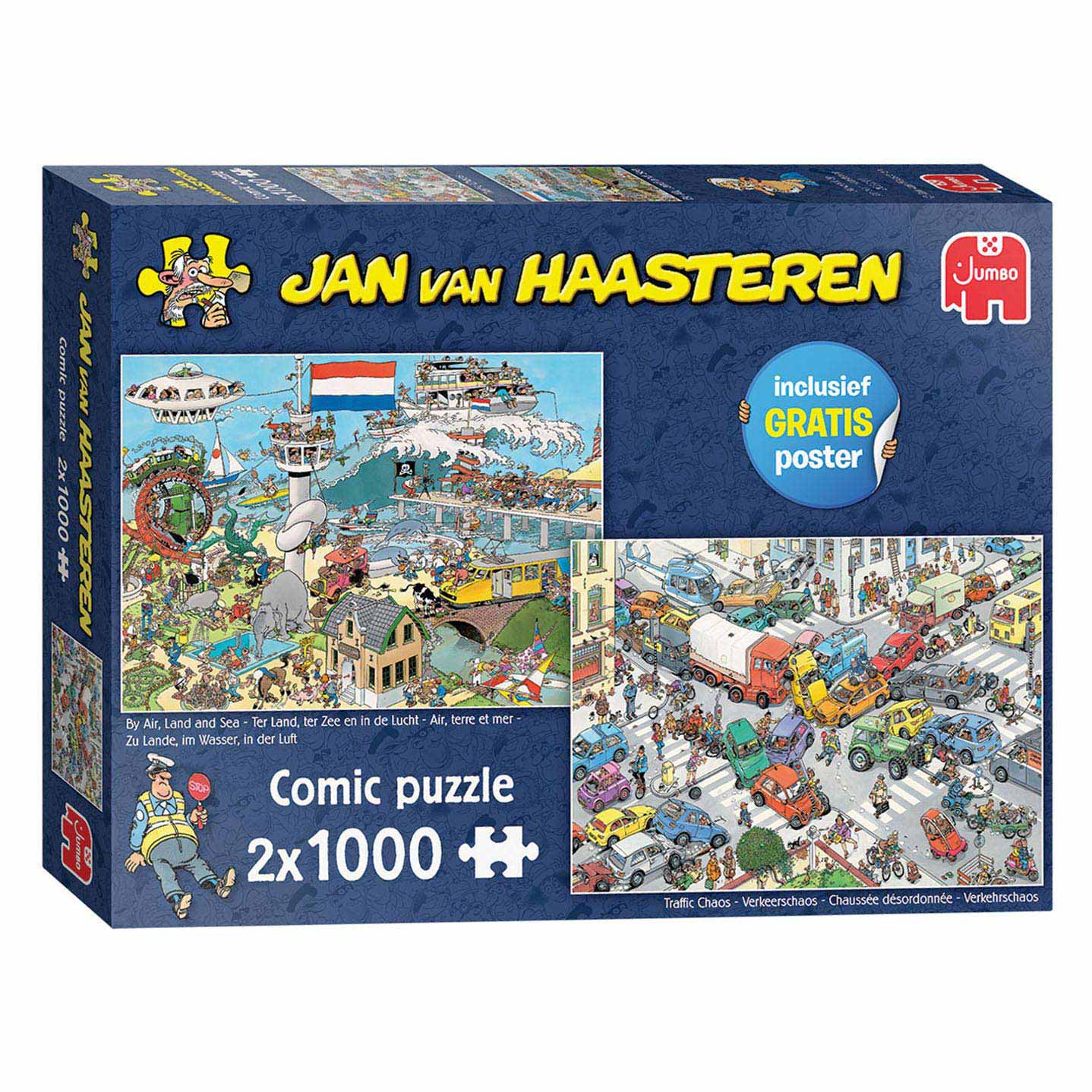 Jan Van Haasteren Jigsaw Puzzle Traffic Chaos, 2x1000st.