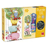 Jumbo goula puzzle reversibile xxl fattoria giorno e notte, 27 pz.