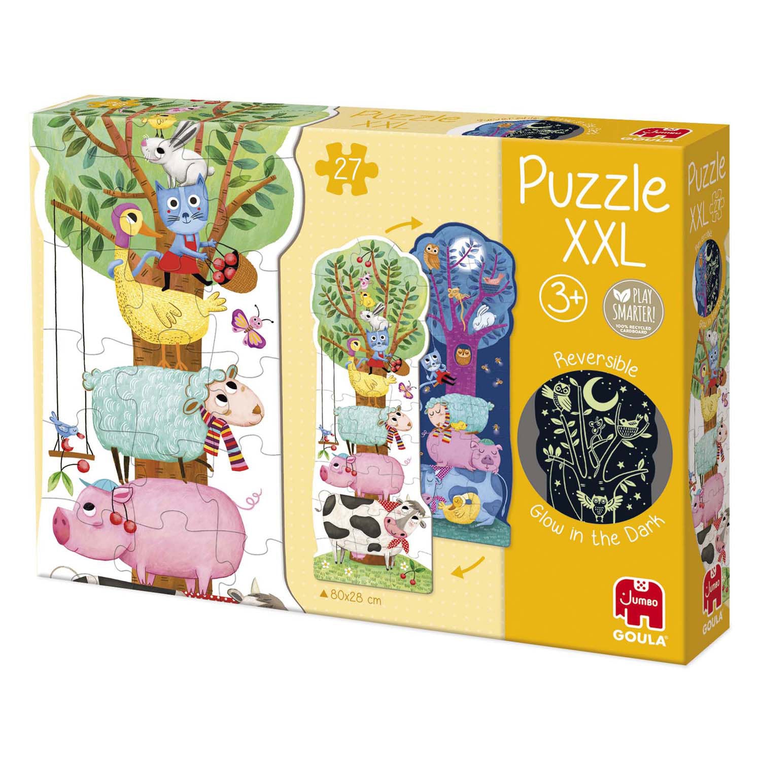 Puzzle reversible goula jumbo xxl granja día y noche, 27 uds.