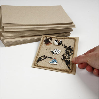 Creativ company cartone riciclato, a5, foglio 148x210 mm, 225 gr, grigio marrone, 125 fogli 1 scatola