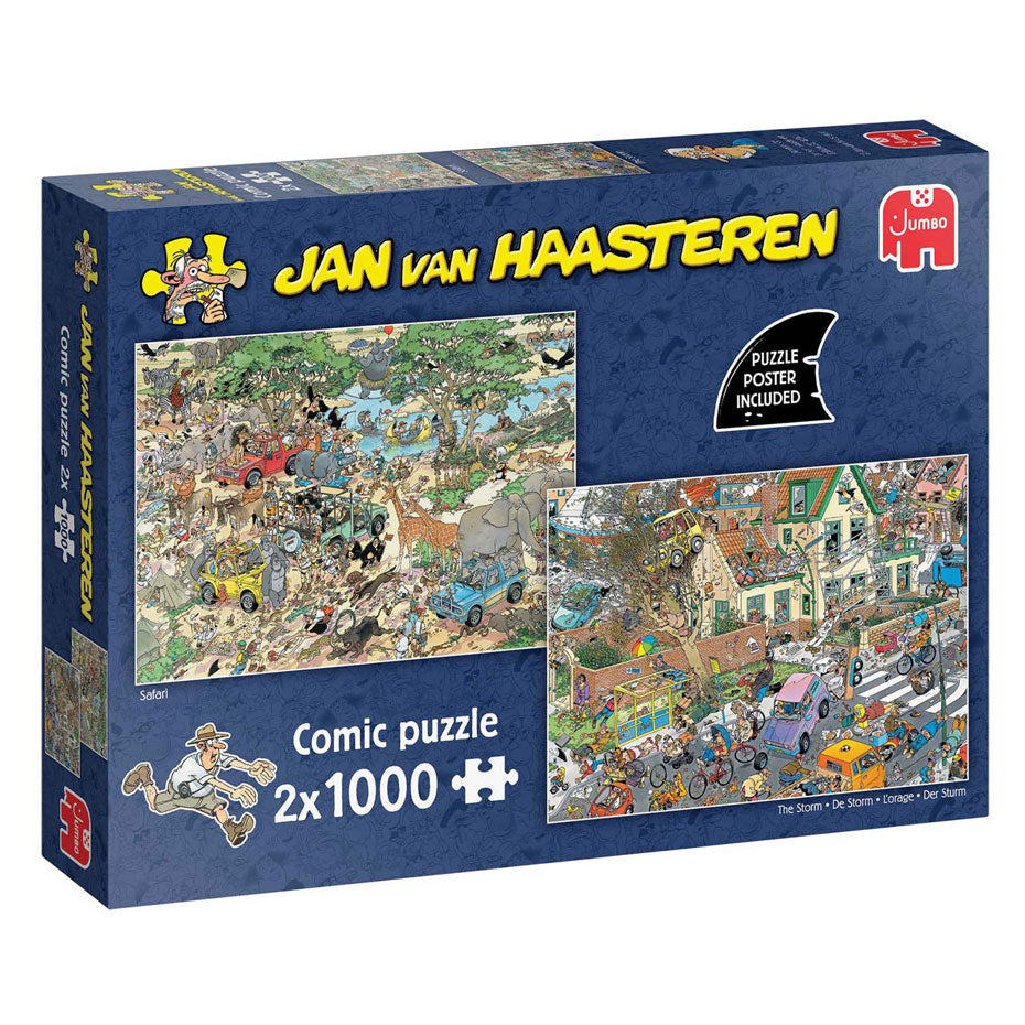 Puzzle Jumbo Jan van Haasteren - Tempesta safari 2in1, 2x1000 pz.