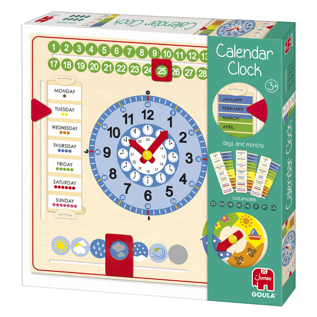 Reloj calendario goula jumbo (cuadrado)