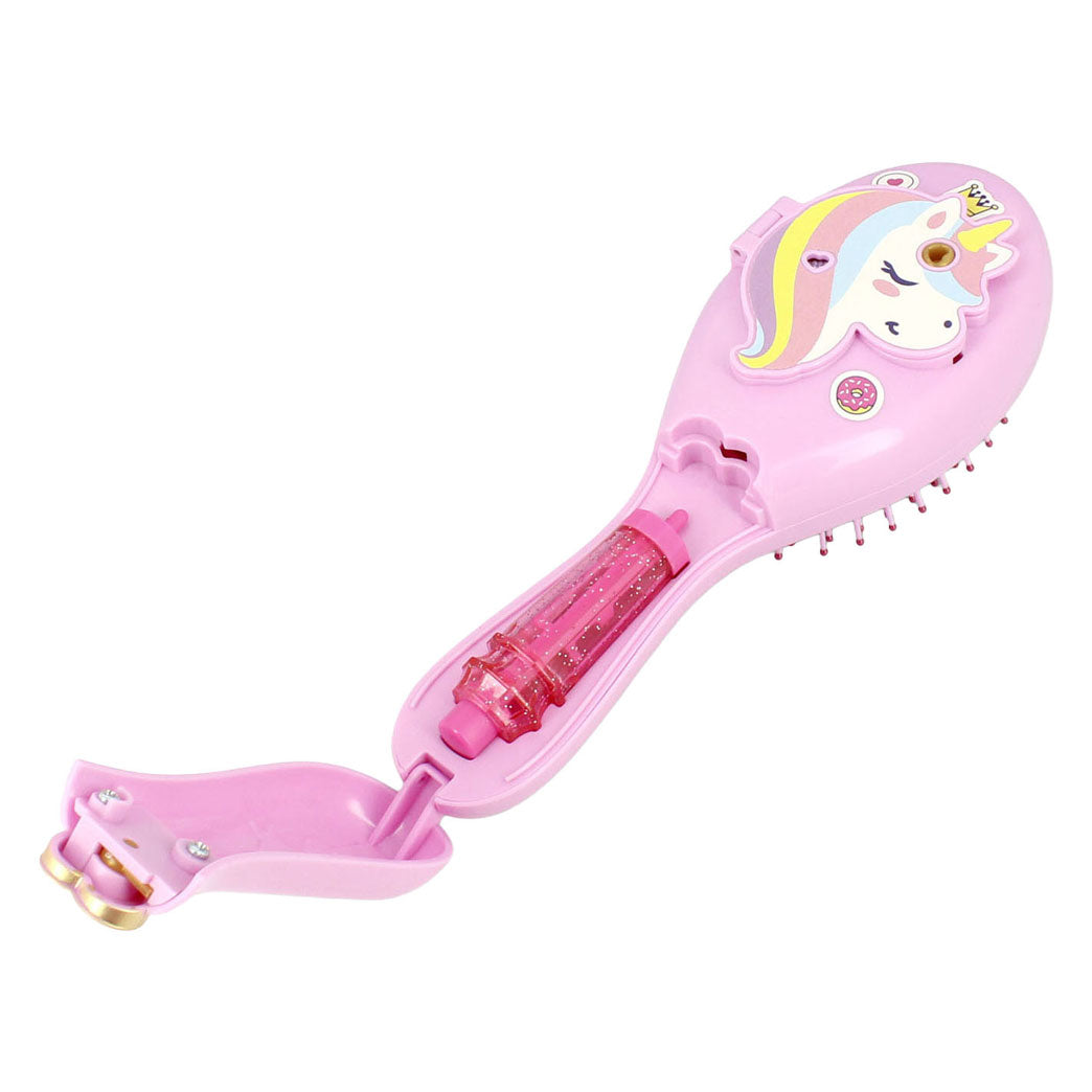 Spazzola per capelli segreta Funlockets con brillantini | 8 pezzi