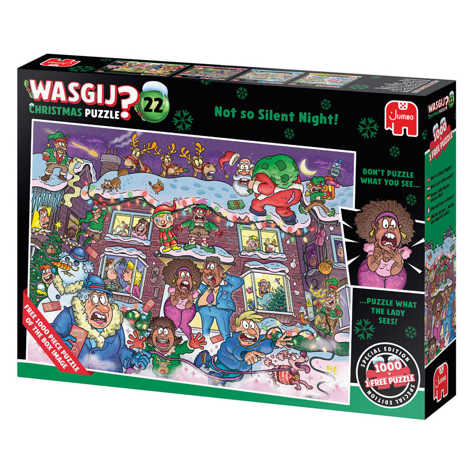 Jumbo Wasgij Christmas 22 Jigsaw Puzzle: non una notte così silenziosa! - 2x1000 pz.
