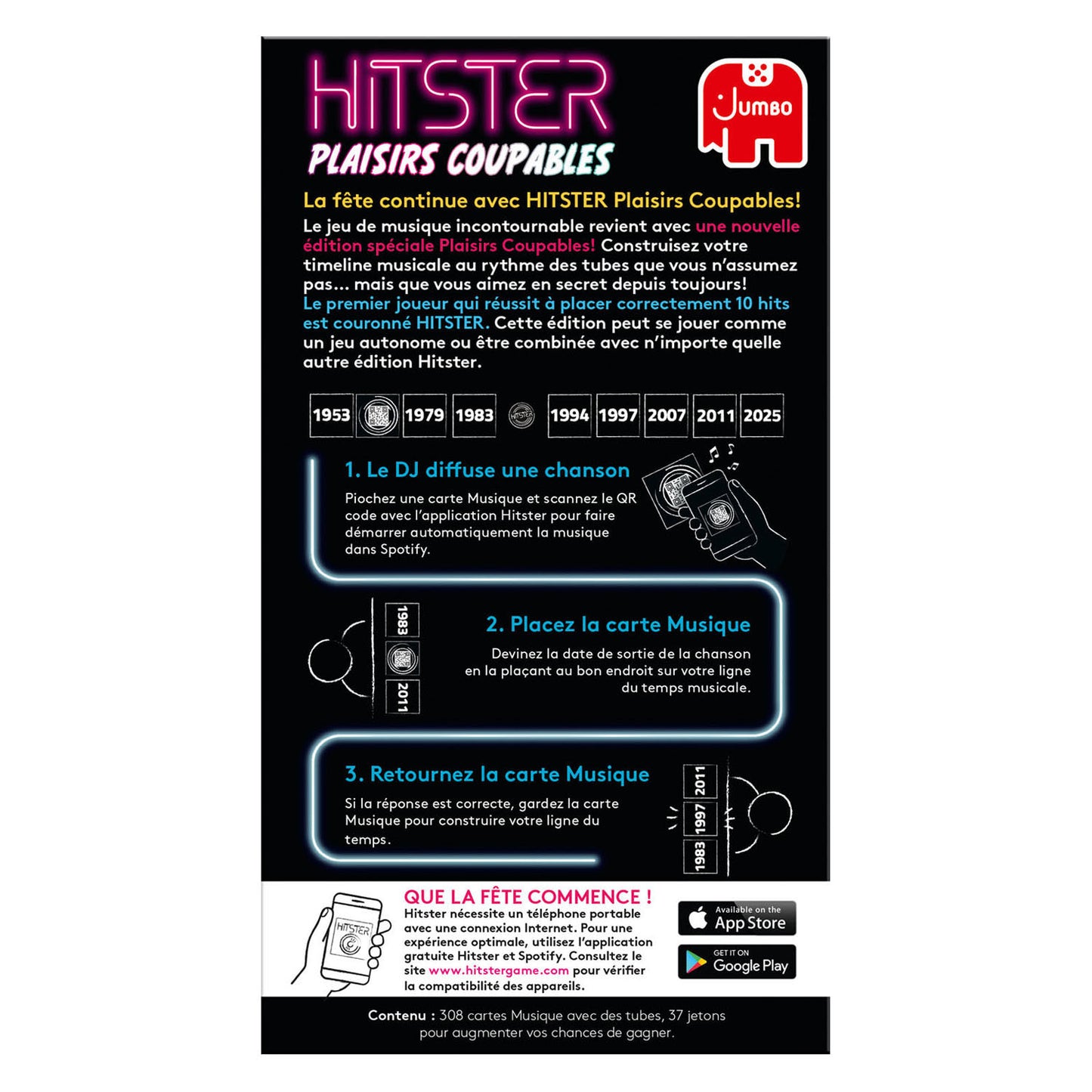 Hitster jumbo - - Piaceri colpevoli fr - Gioco di società francese - Gioco d'azione