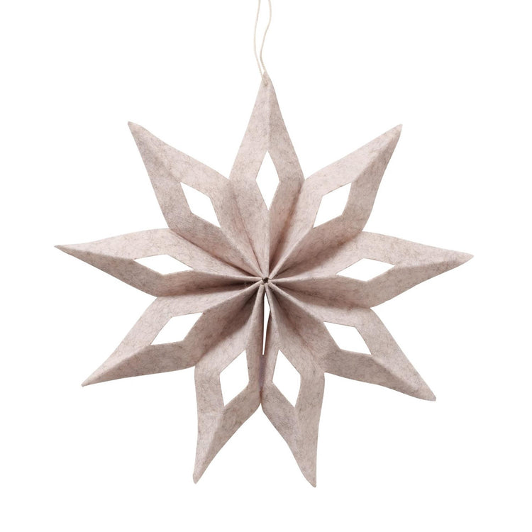 Boltze home kerstster kassio dia.30cm vilt creme beige