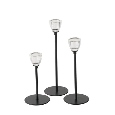 Boltze candeliere domestico nero 3 pezzi ø7cm