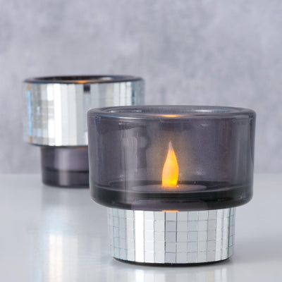 Boltze home portacandela discoteca vetro h7,5 cm