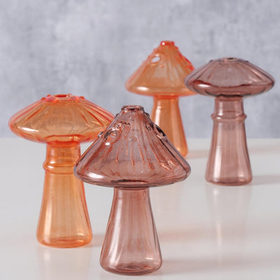 Boltze home vaso in vetro a forma di fungo h10,5 cm