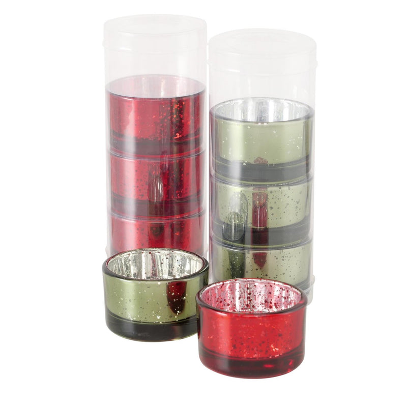 Boltze home juego de portavelas de cristal 4 h3cm