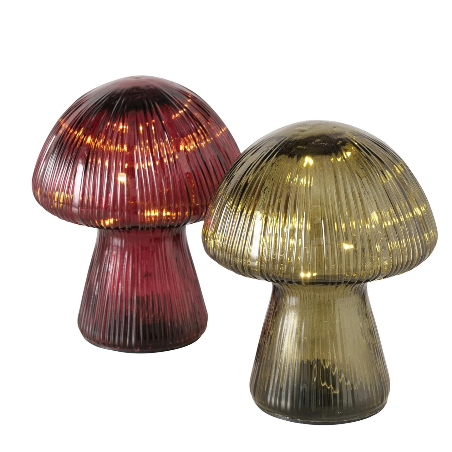 Boltze home statua fungo vetro led h15cm