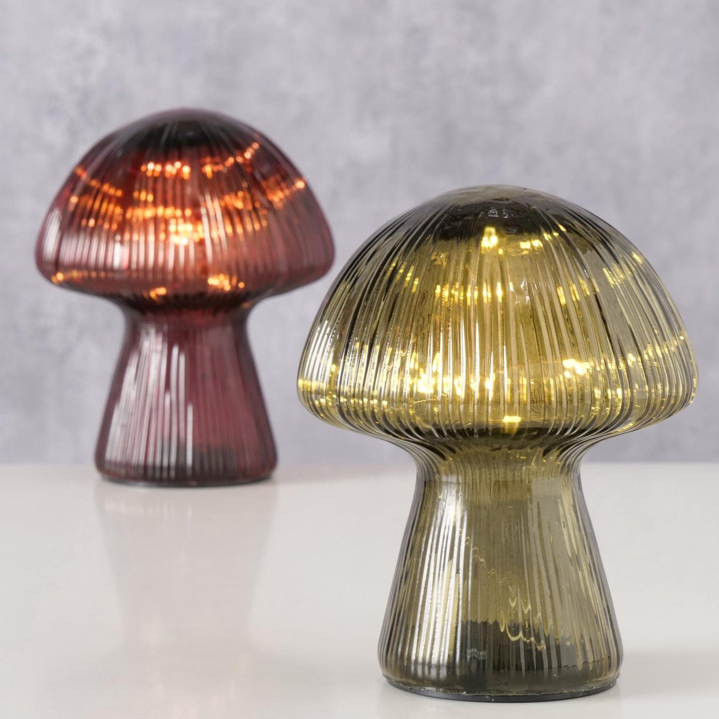 Boltze home statua fungo vetro led h15cm