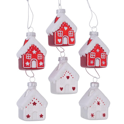 Boltze home Casa pendente natalizia Nellas in vetro 5xh7,5 cm