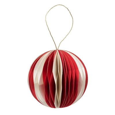 Boltze home Palla di Natale yorki ø9cm carta bianca rossa opaca