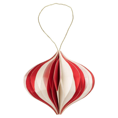Boltze home Palla di Natale yorki ovale ø10cm rosso bianco papi