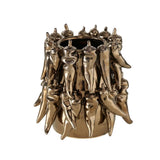 Boltze home vaas peperony dia19x19cm aardewerk metallic bruin - afbeelding 1