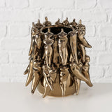 Boltze home vaas peperony dia19x19cm aardewerk metallic bruin - afbeelding 2