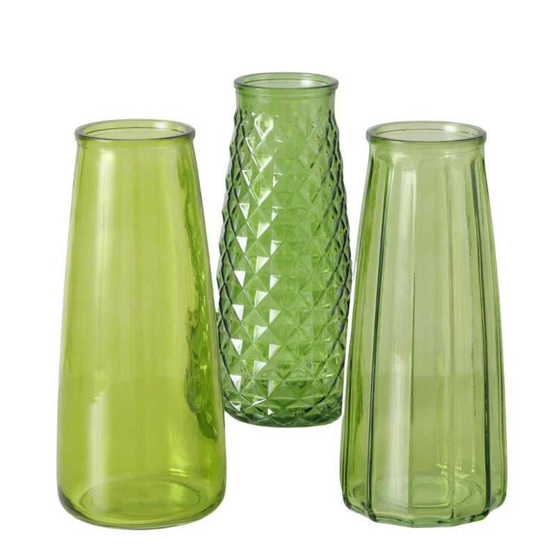 Boltze home vaso in vetro verde h22,5cm