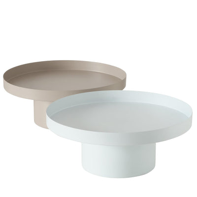 Boltze home tray samona metal ø25cm beige white